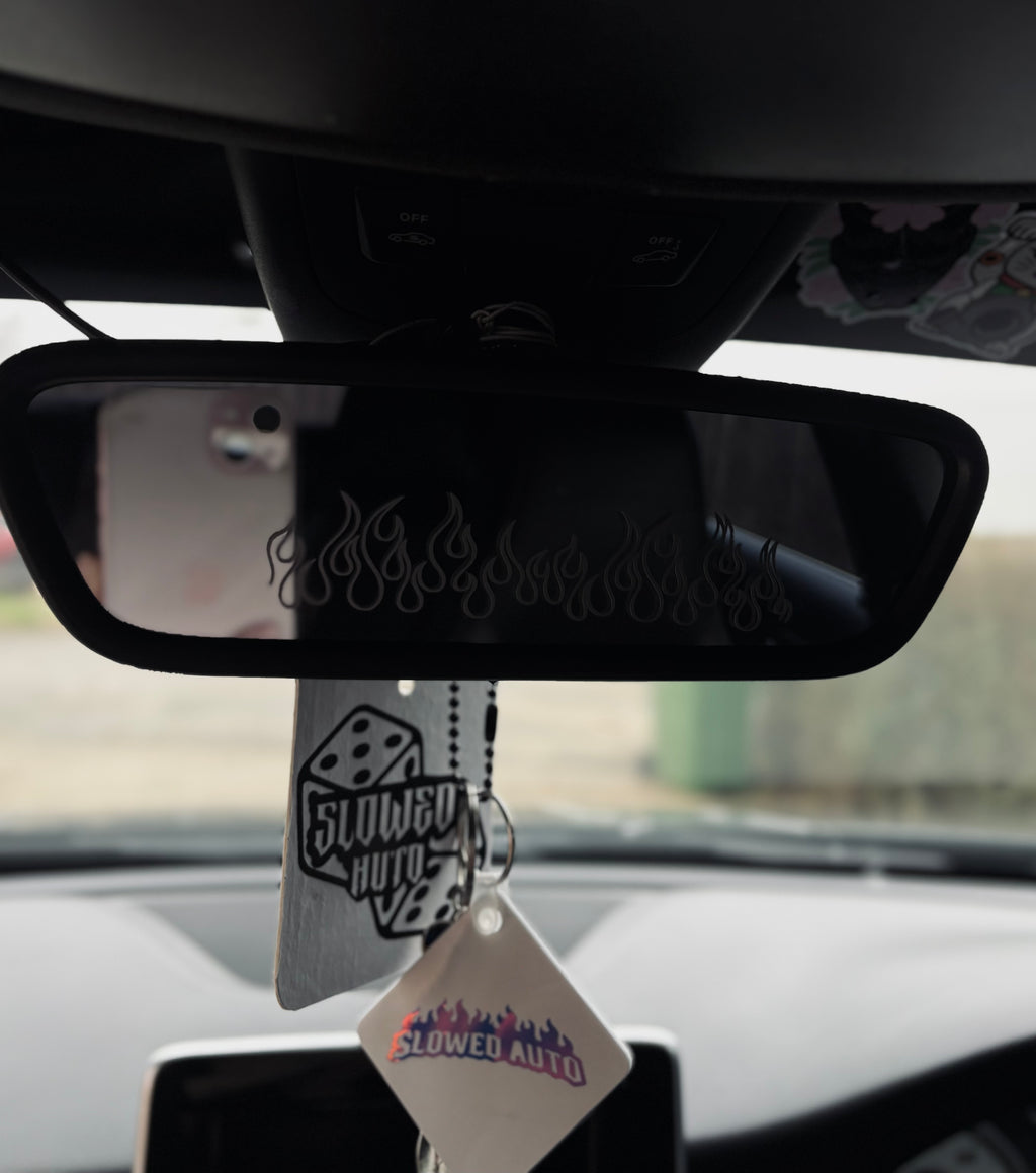 flame rear mirror decal