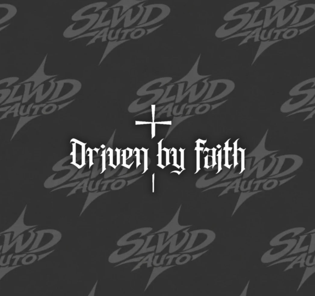 Drivenbyfaith mirror decal