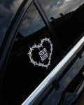 Barbed wire heart decal