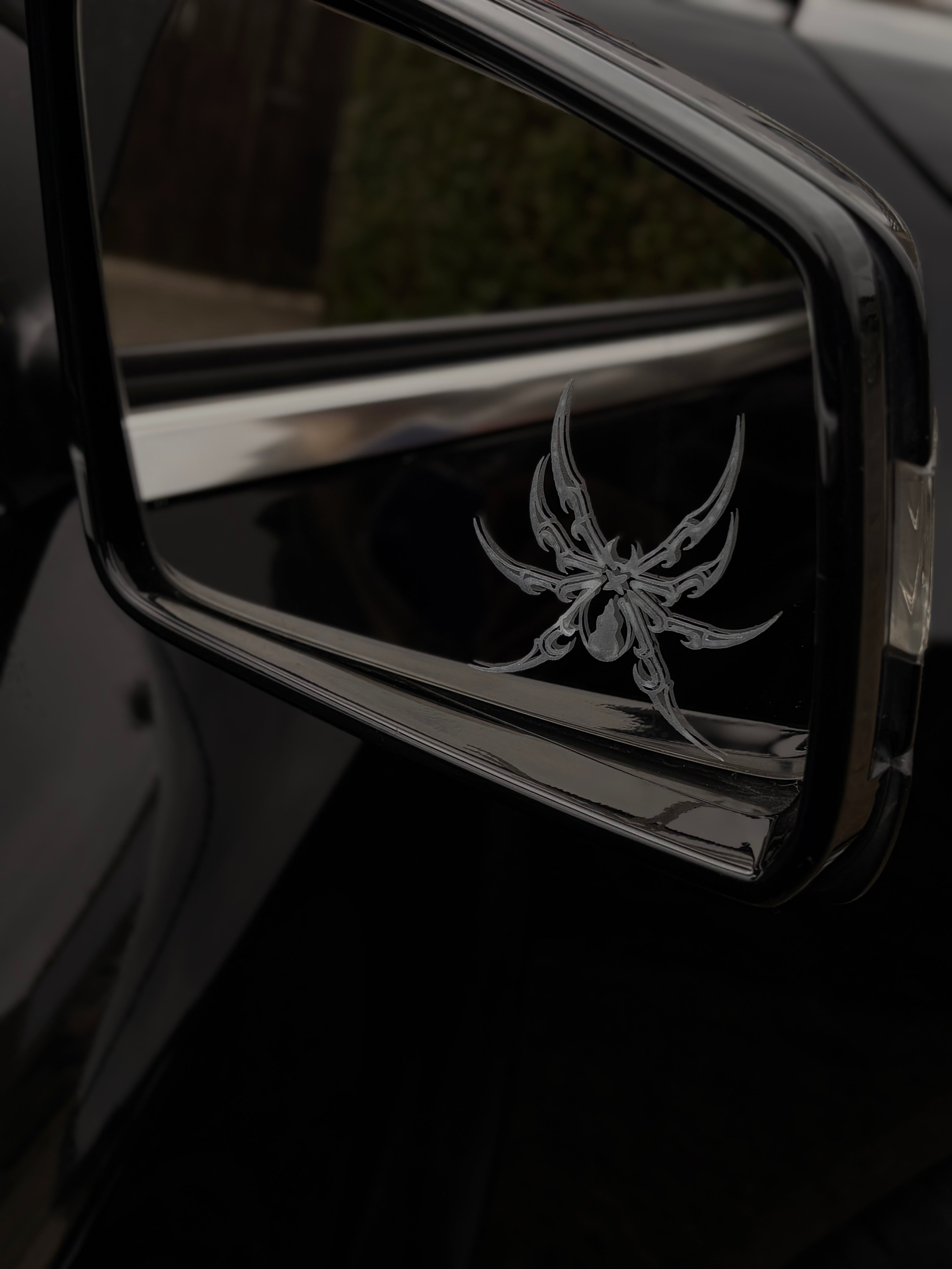 Spider mirror decal
