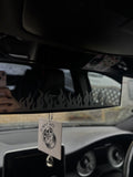 flame engraved mirror