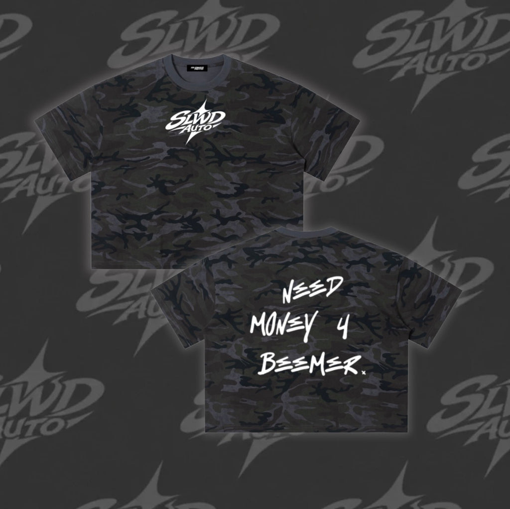 NEEDMONEY4BEEMER Unisex Camo Boxy T-Shirt