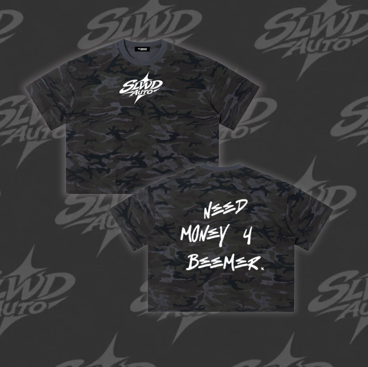 NEEDMONEY4BEEMER Unisex Camo Boxy T-Shirt