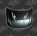 Tribal flame bonnet livery decal set