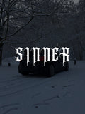 SINNER windscreen banner