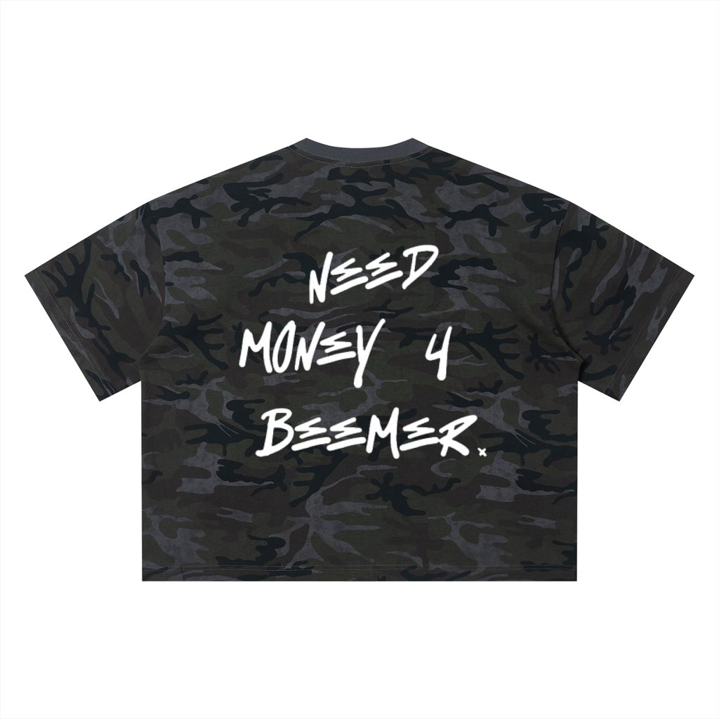 NEEDMONEY4BEEMER Unisex Camo Boxy T-Shirt