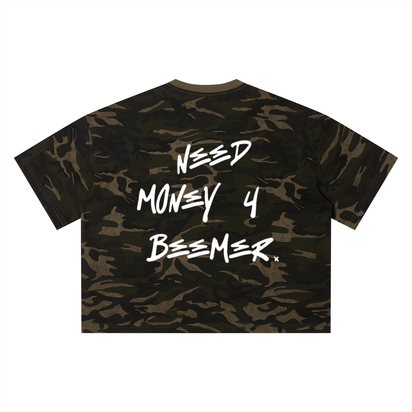 NEEDMONEY4BEEMER Unisex Camo Boxy T-Shirt